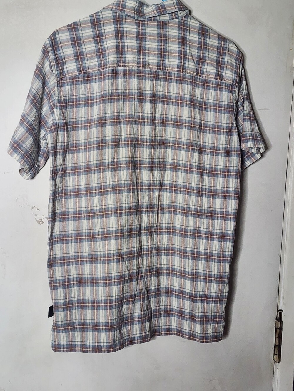 Patagonia Short-Sleeve Plaid Button-Up Shirt - Blue Cream Brown - Picture 3 of 8